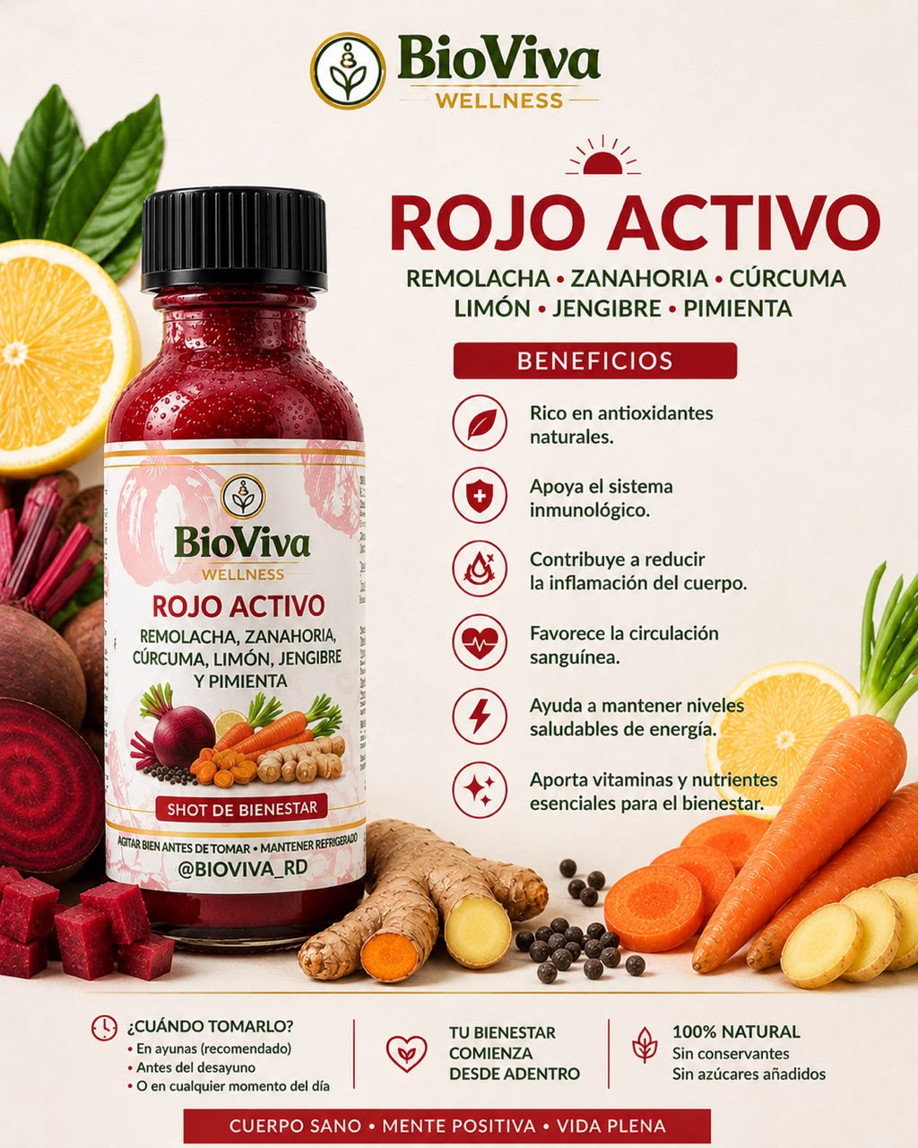 Shot Rojo Activo BioViva Wellness